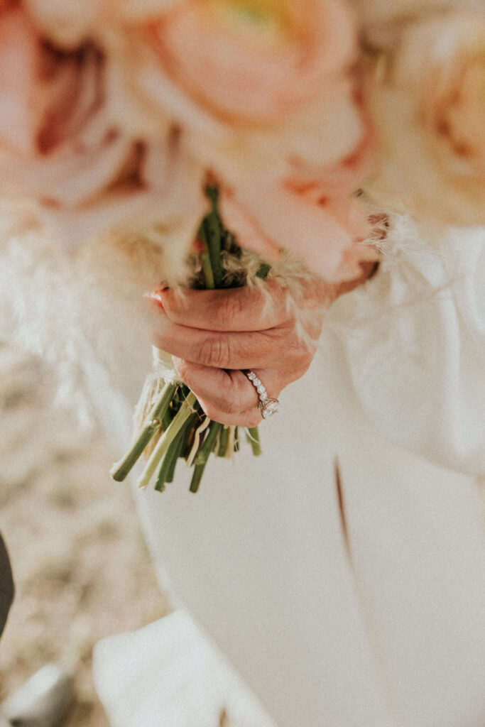 Bridal bouquet with wedding ring