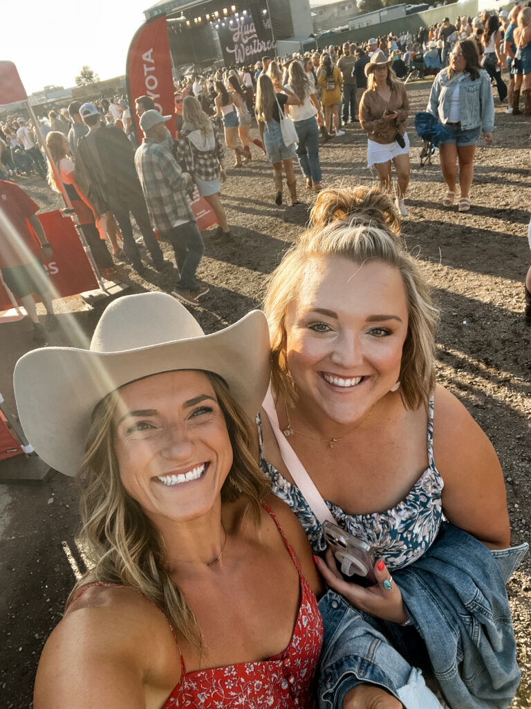 Montana photographer at country concert with friends